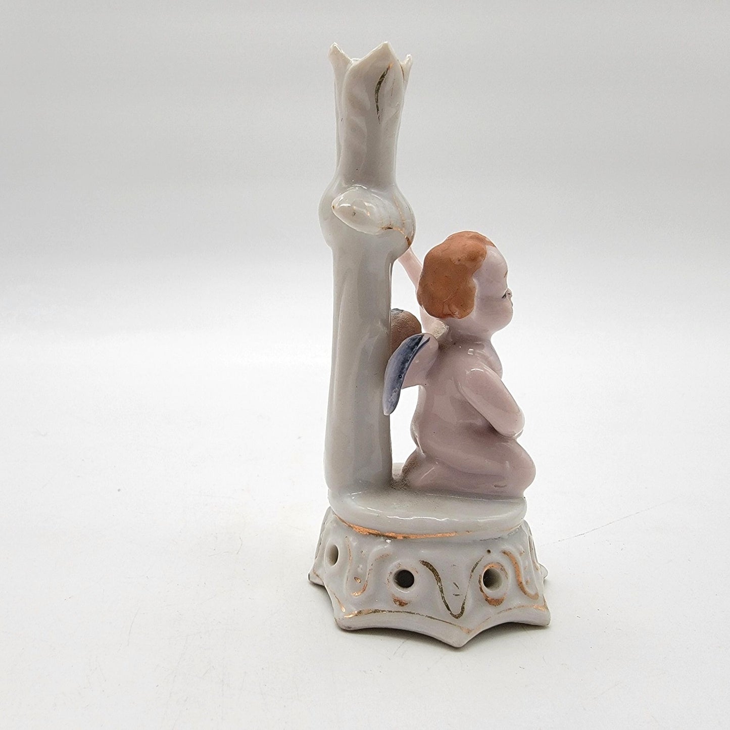 Vintage Occupied Japan Porcelain Cherub Vase