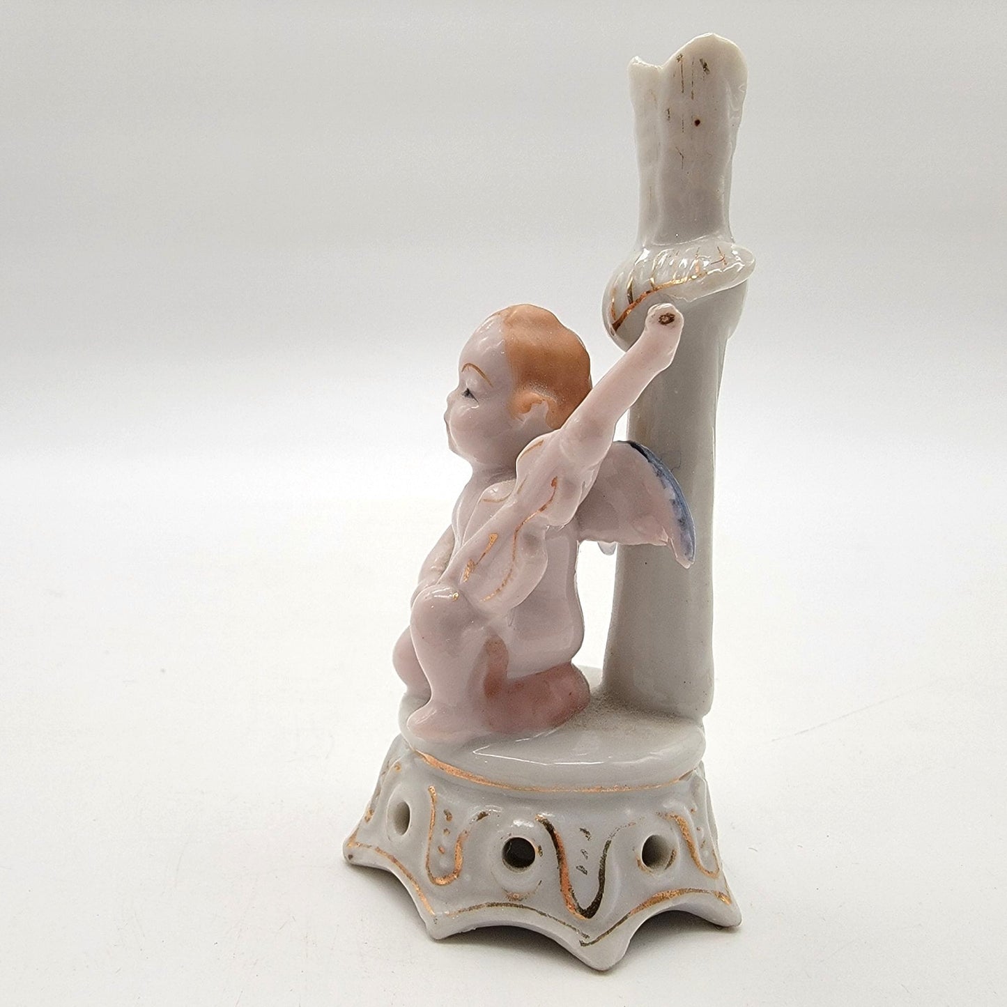 Vintage Occupied Japan Porcelain Cherub Vase