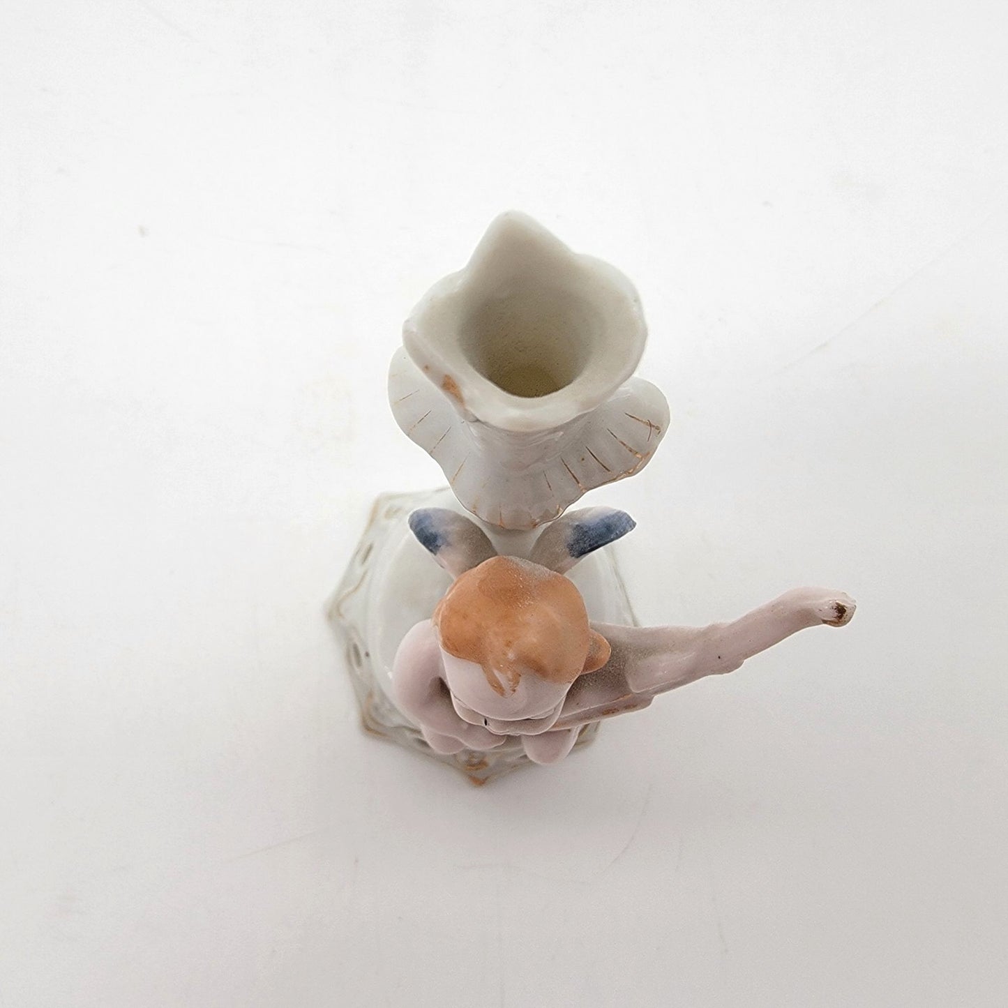 Vintage Occupied Japan Porcelain Cherub Vase
