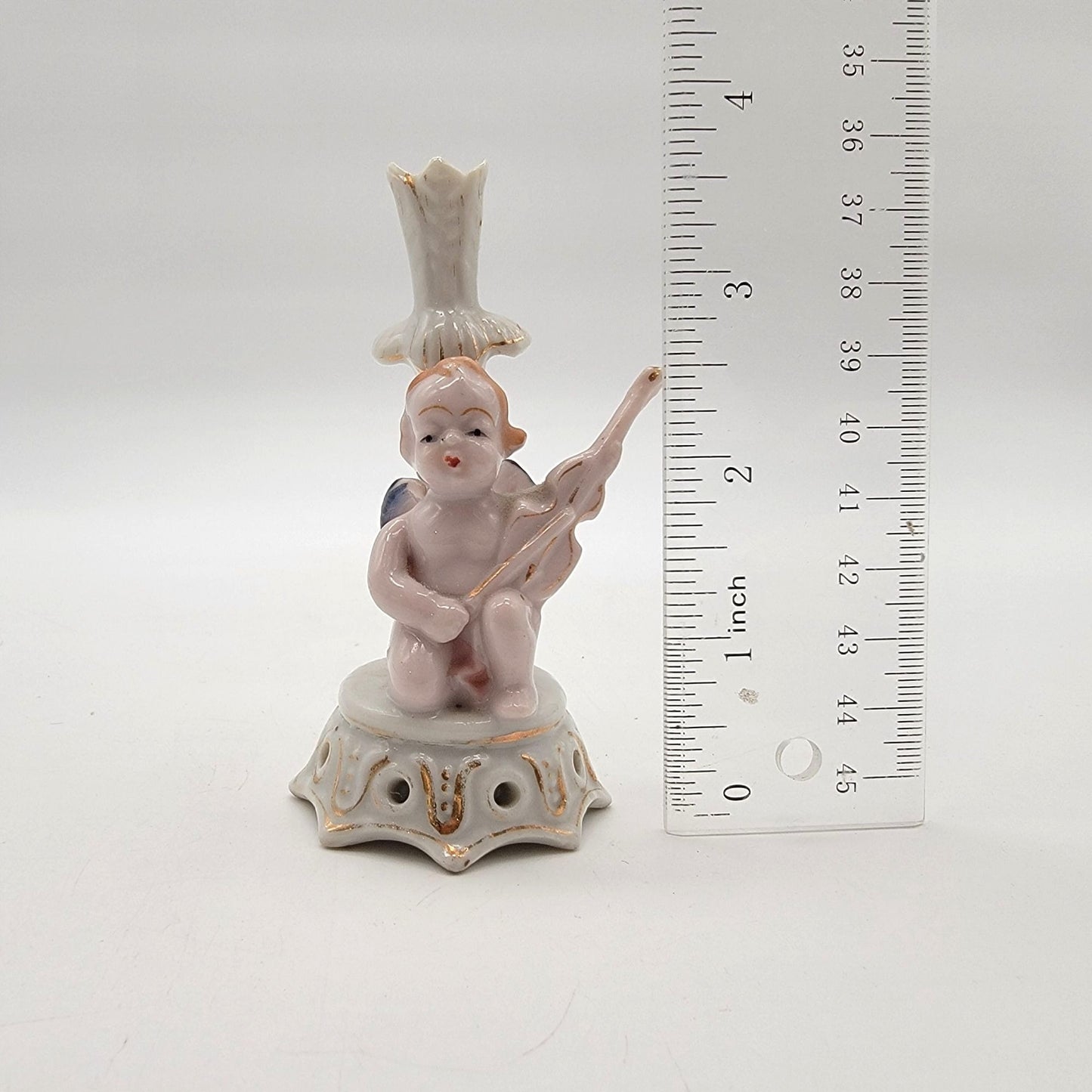 Vintage Occupied Japan Porcelain Cherub Vase