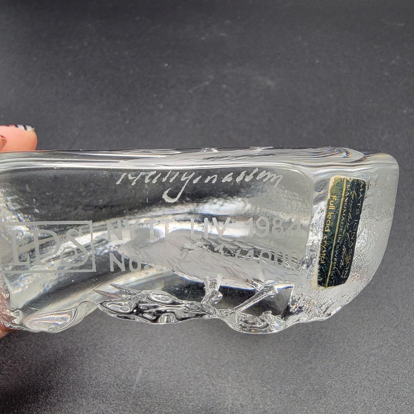 Mats Jonasson Crystal Snowy Egret & Hatchlings Paperweight Signed LE 263/400