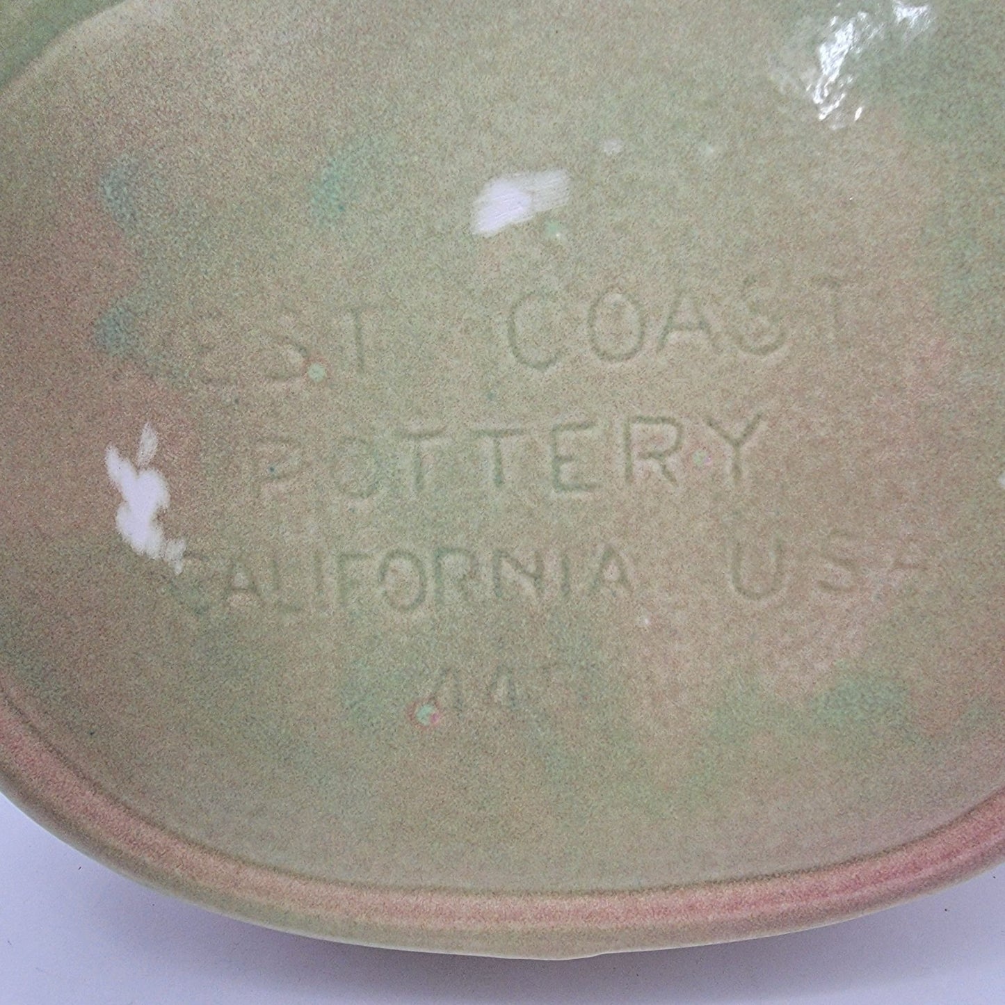 Vintage West Coast Pottery Leaf Low Planter or Serving Dish & Candle Holder