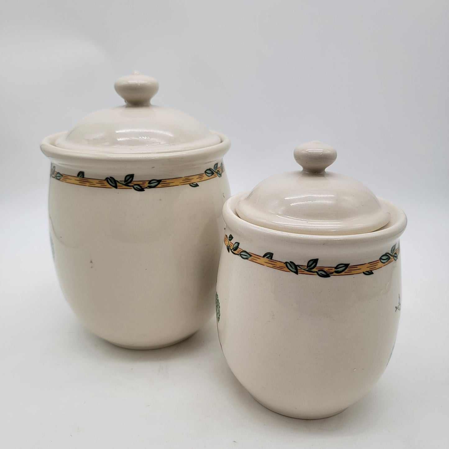 Thomson Pottery Country Birdhouse Canister Set Of 2