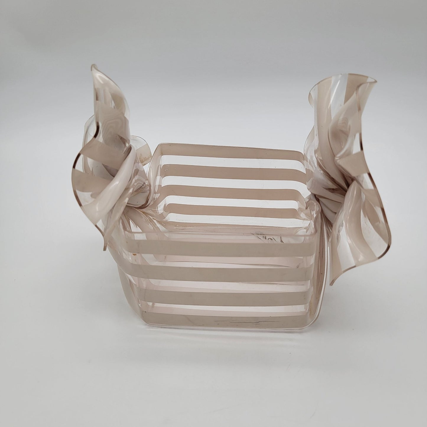 Vintage 1993 CT Designs Lucite Freeform Handkerchief Basket Signed