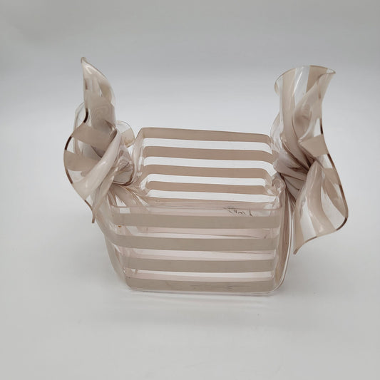 Vintage 1993 CT Designs Lucite Freeform Handkerchief Basket Signed