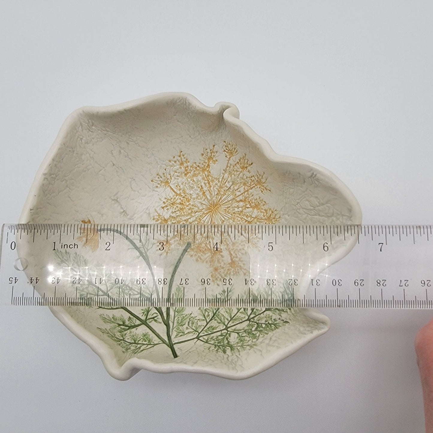 Queen Annes Lace Design By Ellyn Signed Art Pottery Bowl