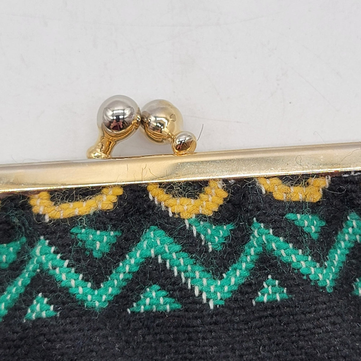 Vintage Portugal Rooster Woven Tapestry Clutch Purse