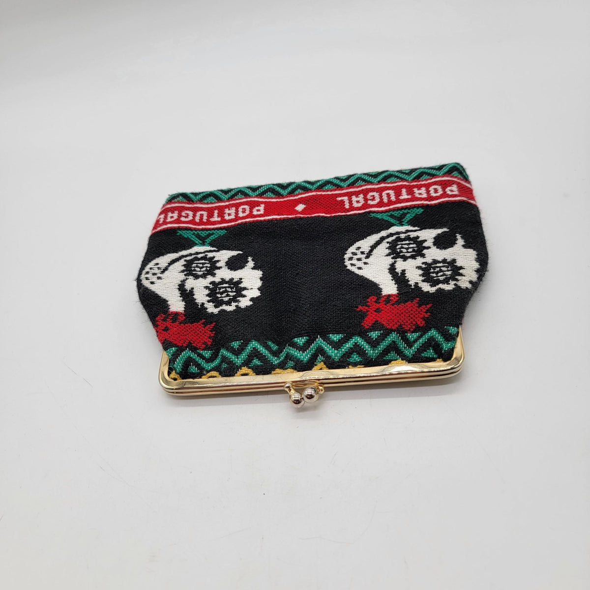 Vintage Portugal Rooster Woven Tapestry Clutch Purse