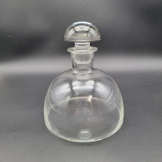 Vintage Mushroom Shaped Clear Glass Decanter With Stopper