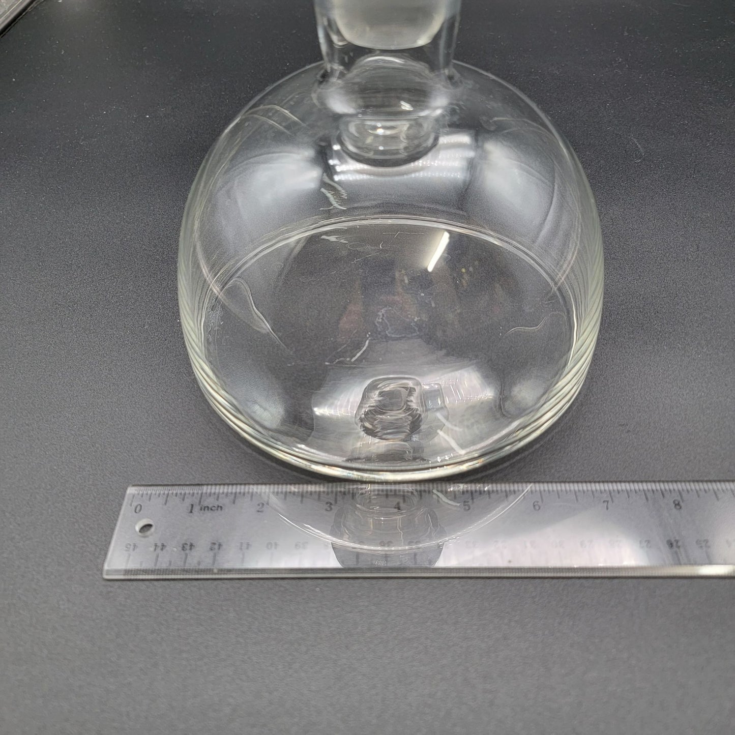 Vintage Mushroom Shaped Clear Glass Decanter With Stopper