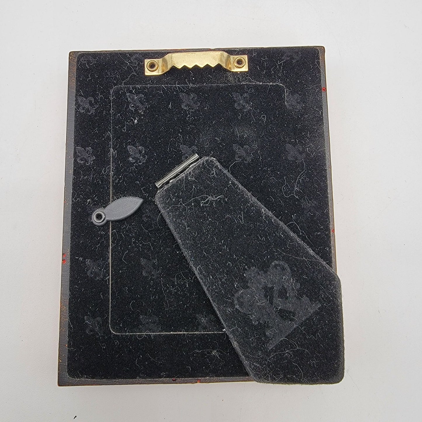 Black Cat Silhouette Folk Art in Rustic Gold Frame