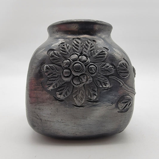 Vintage Dona Rosa SB Coyotepec Oaxacan Mexican Pottery Sunflower Vase