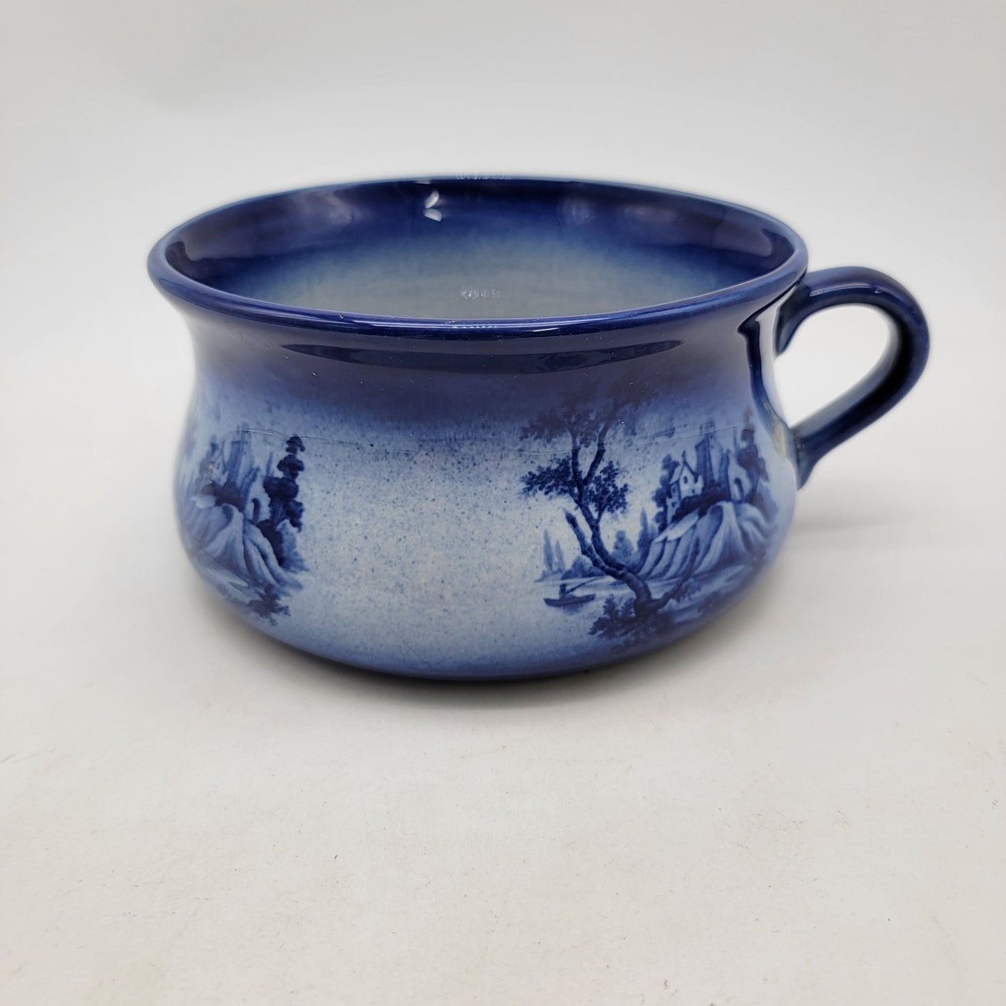 Antique Myott Staffordshire Flow Blue Chamber Pot England Ironstone