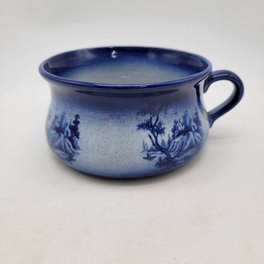 Antique Myott Staffordshire Flow Blue Chamber Pot England Ironstone