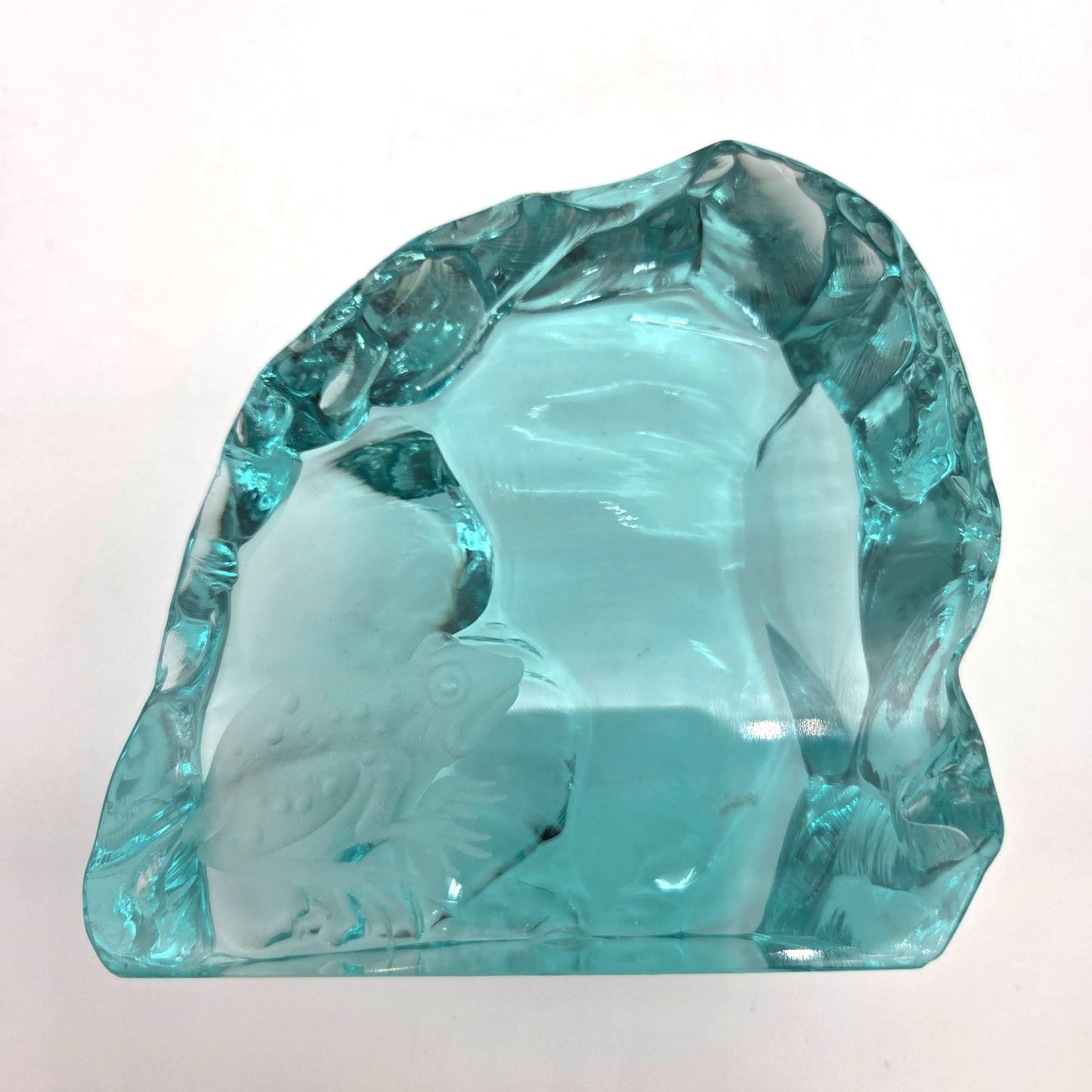 Hovmantorp Sweden Iceberg Glass Sculpture Frog Design By R Strand & L Borison
