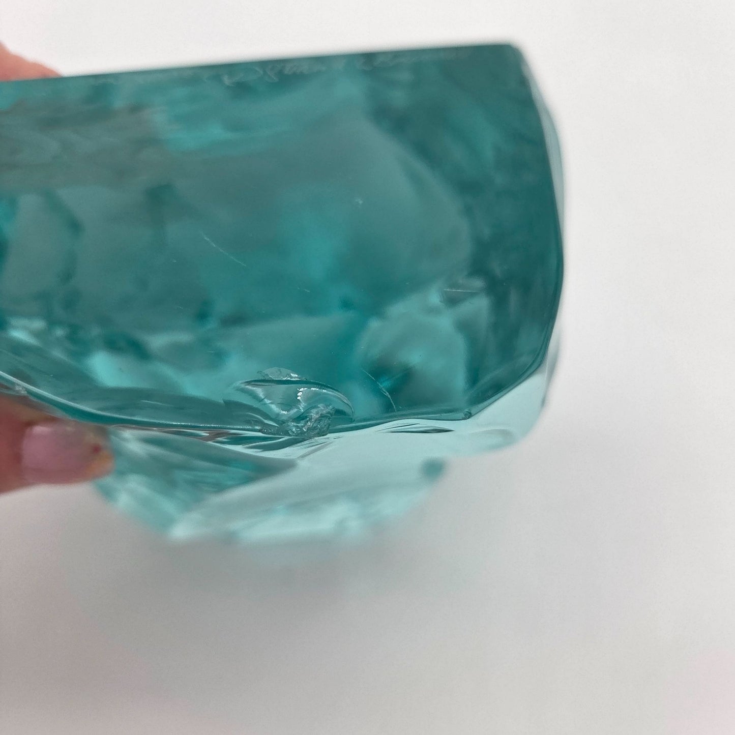 Hovmantorp Sweden Iceberg Glass Sculpture Frog Design By R Strand & L Borison