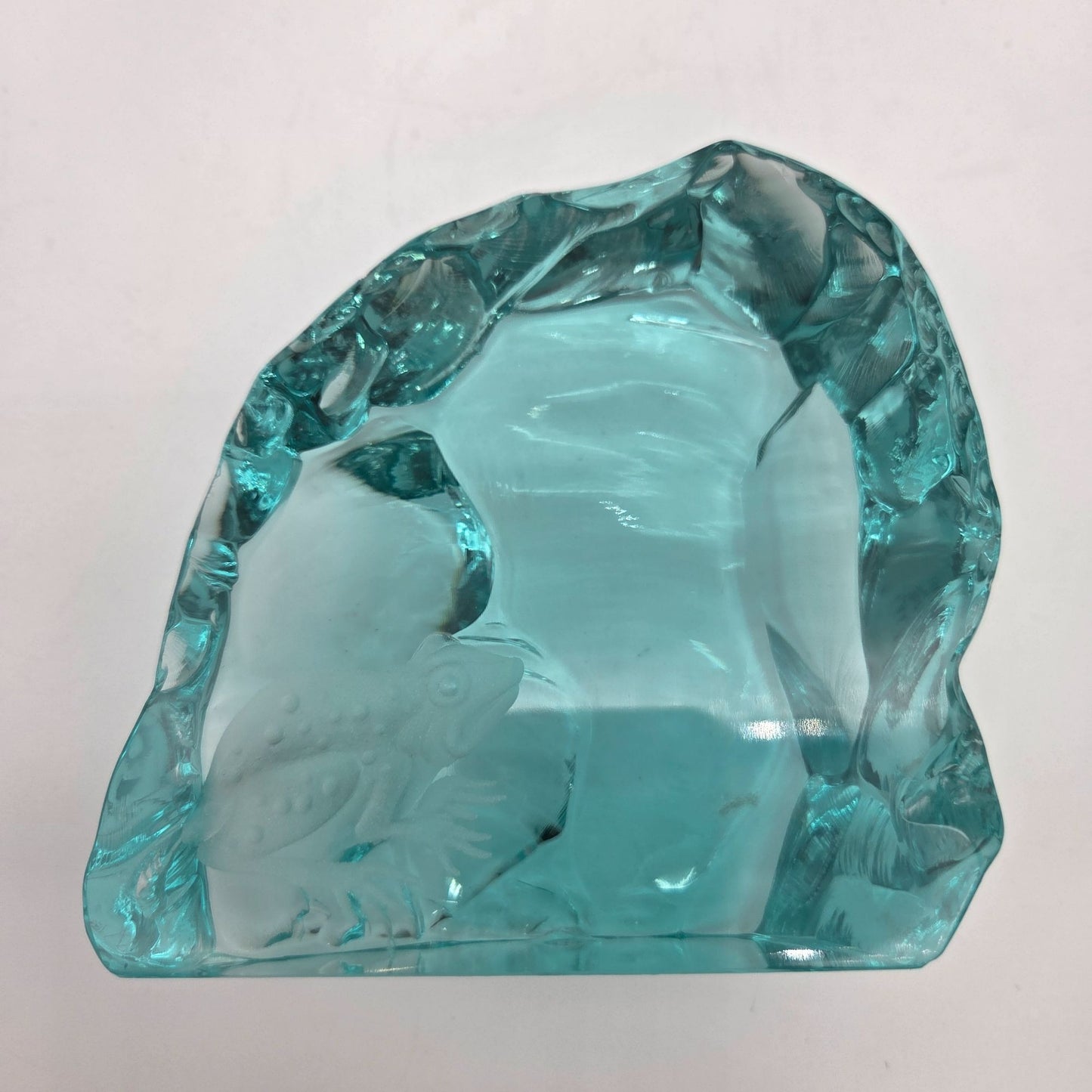 Hovmantorp Sweden Iceberg Glass Sculpture Frog Design By R Strand & L Borison
