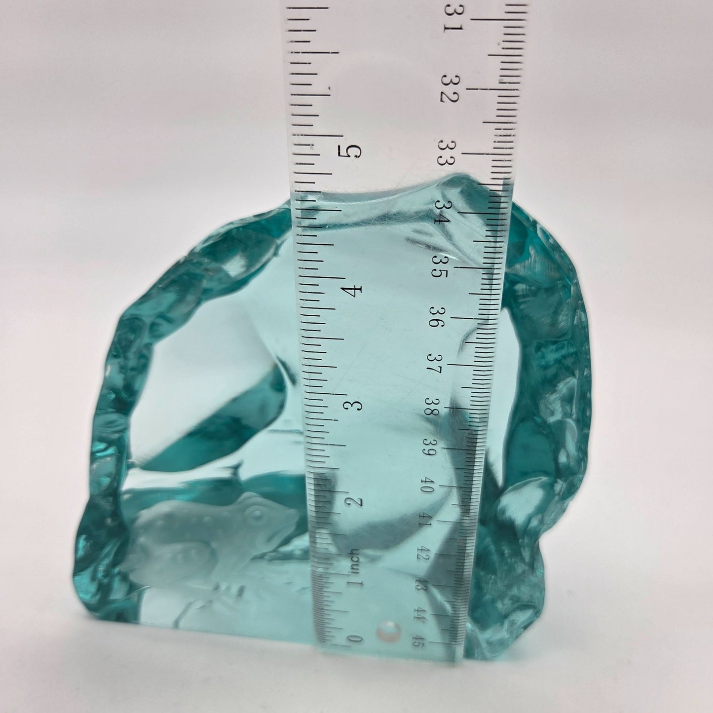 Hovmantorp Sweden Iceberg Glass Sculpture Frog Design By R Strand & L Borison