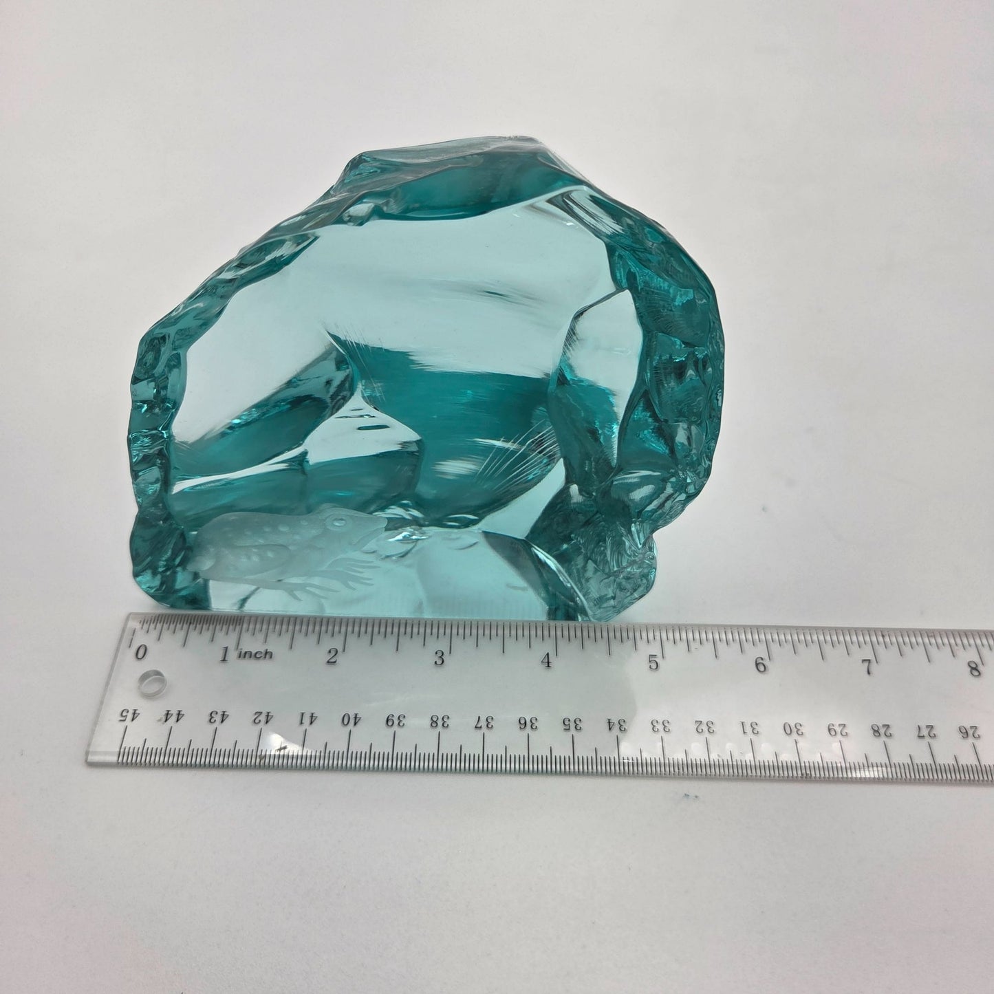 Hovmantorp Sweden Iceberg Glass Sculpture Frog Design By R Strand & L Borison