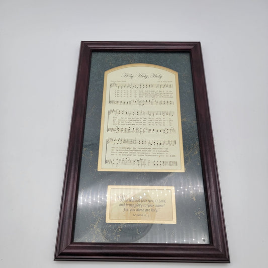 Framed Classic Hymn Sheet "Holy Holy Holy" With Revelation 15:4 Quote