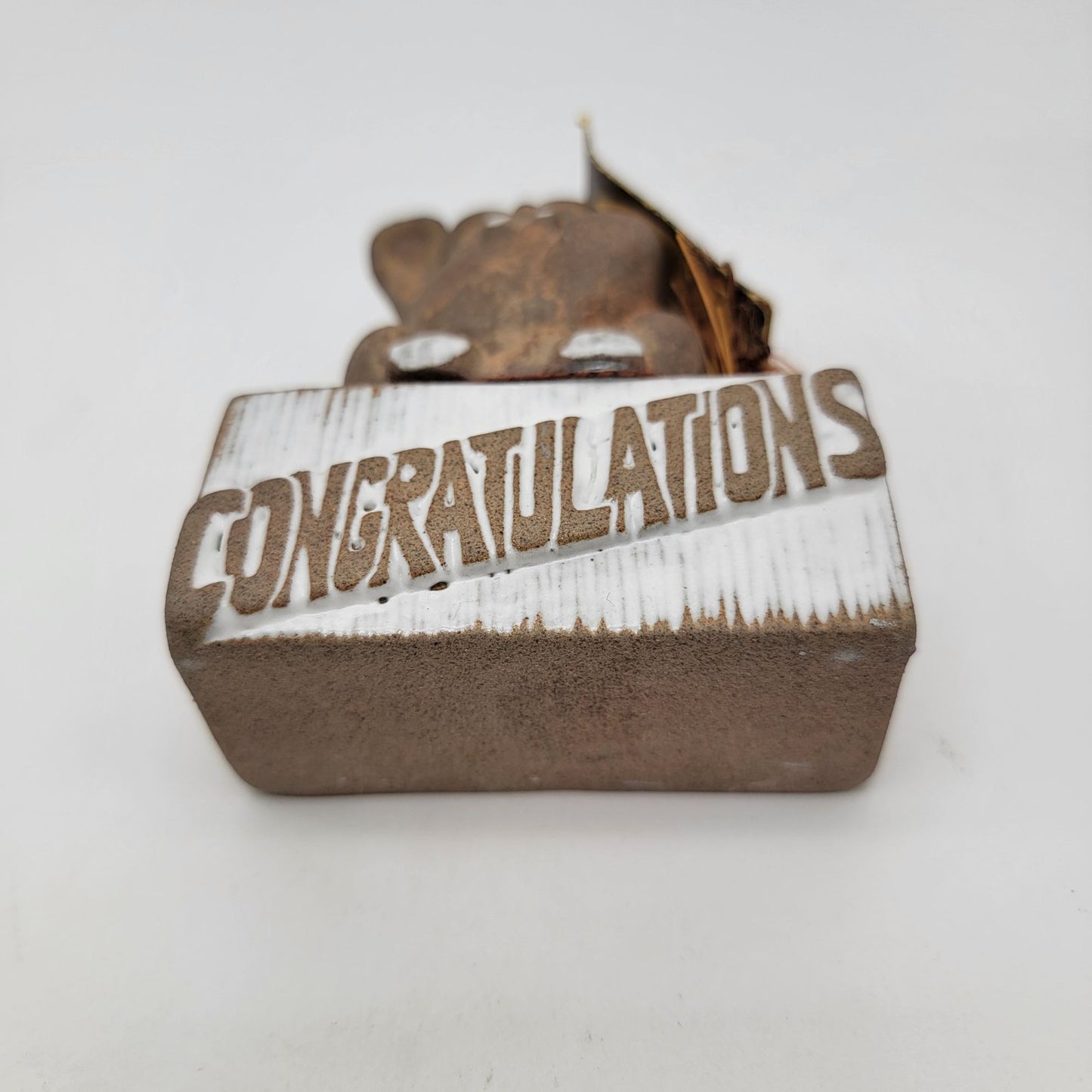 The Clay Menagerie By Pottery Craft "Igor Beaver" Congratulations Vintage Sculpture