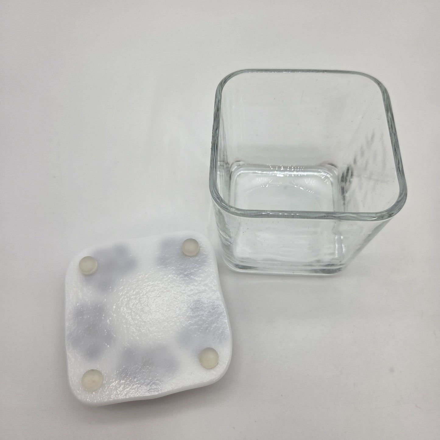 Fused Glass Bathroom Dresser Set Purple Orange Daisy