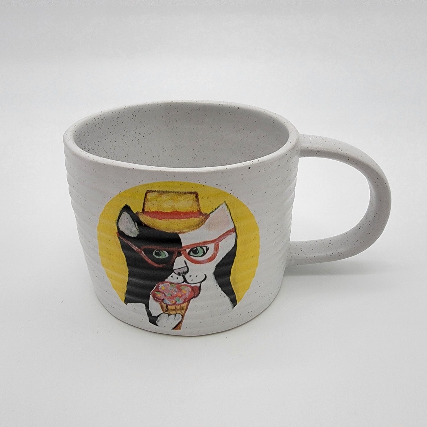 West Elm Pottery Tuxedo Cats Coffee Soup Mugs Set Of 2