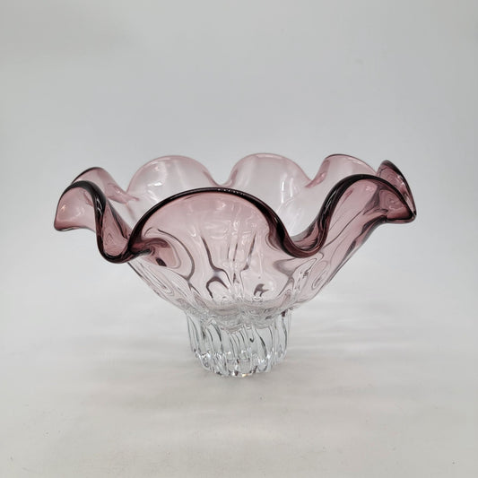 Vintage Shannon Crystal Ireland Collection Amethyst Console Bowl