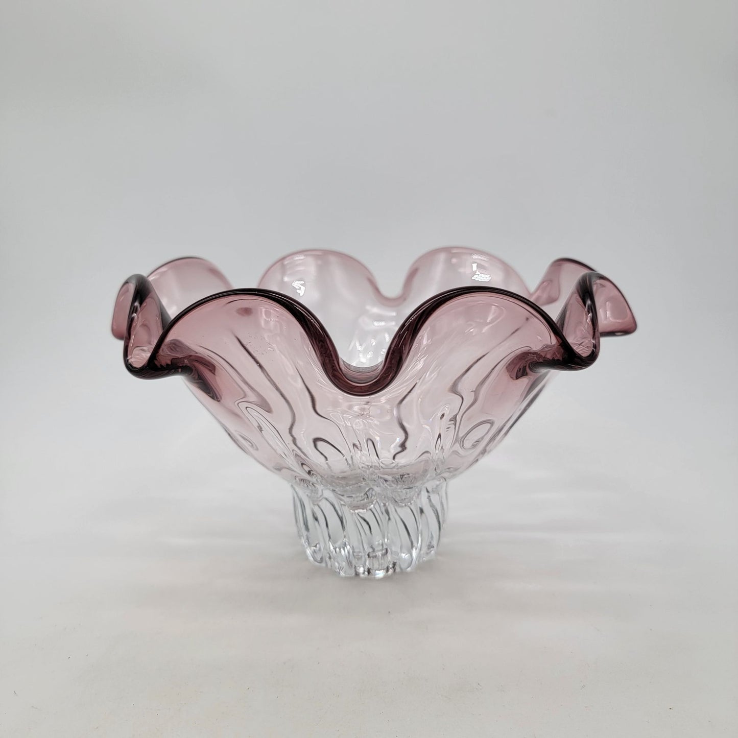 Vintage Shannon Crystal Ireland Collection Amethyst Console Bowl