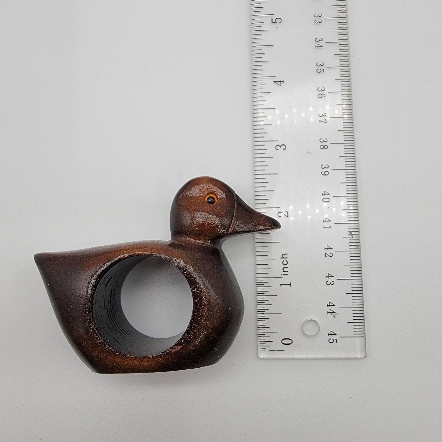 Vintage Wooden Duck Napkin Rings Set Of 12