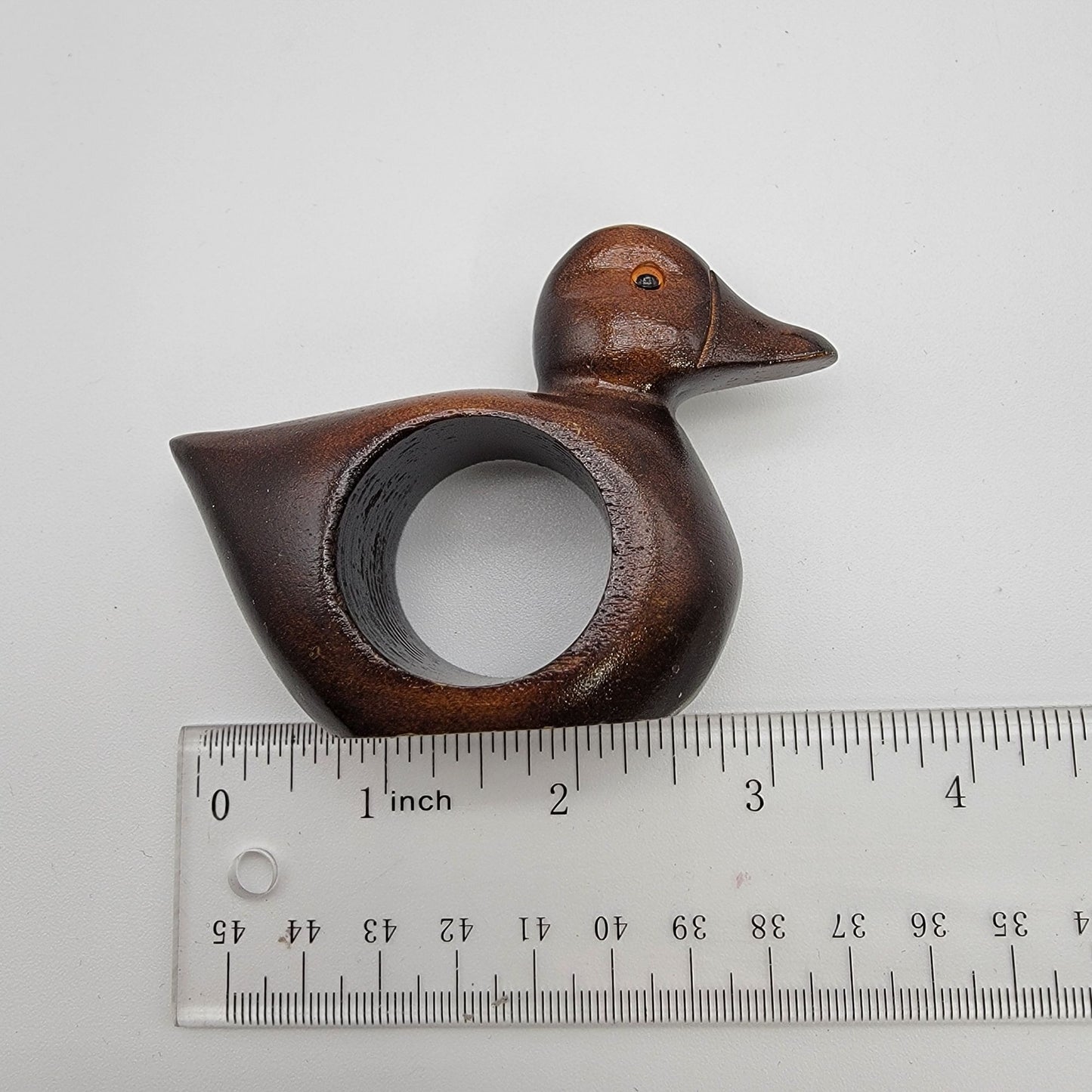 Vintage Wooden Duck Napkin Rings Set Of 12