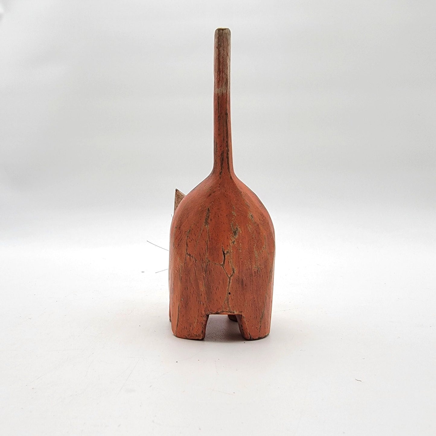 Vintage Folk Art Wood Cat Figurine