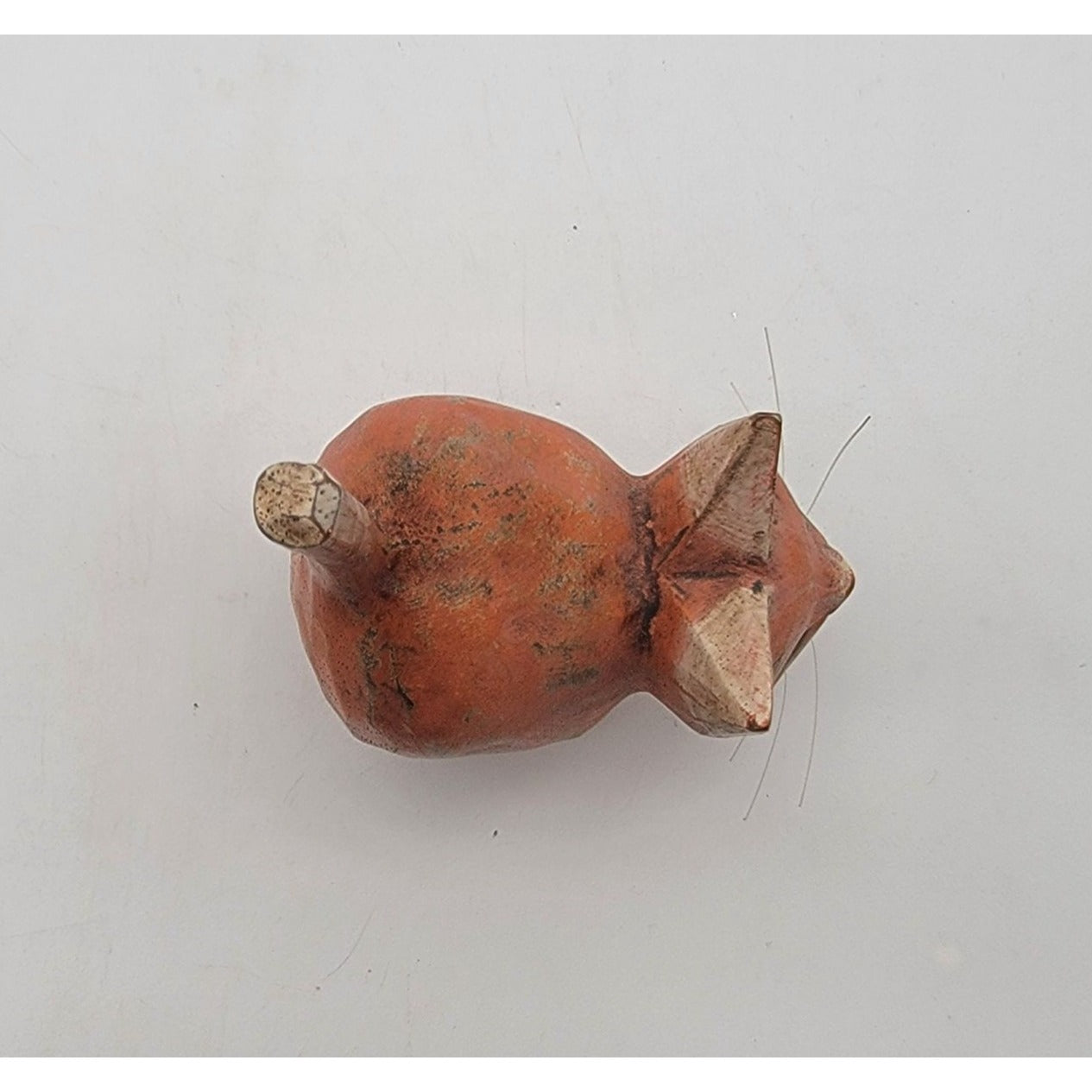 Vintage Folk Art Wood Cat Figurine