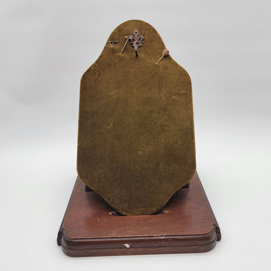 Hollywood Regency Green Velvet Jewelry Display With Dark Wood Stand