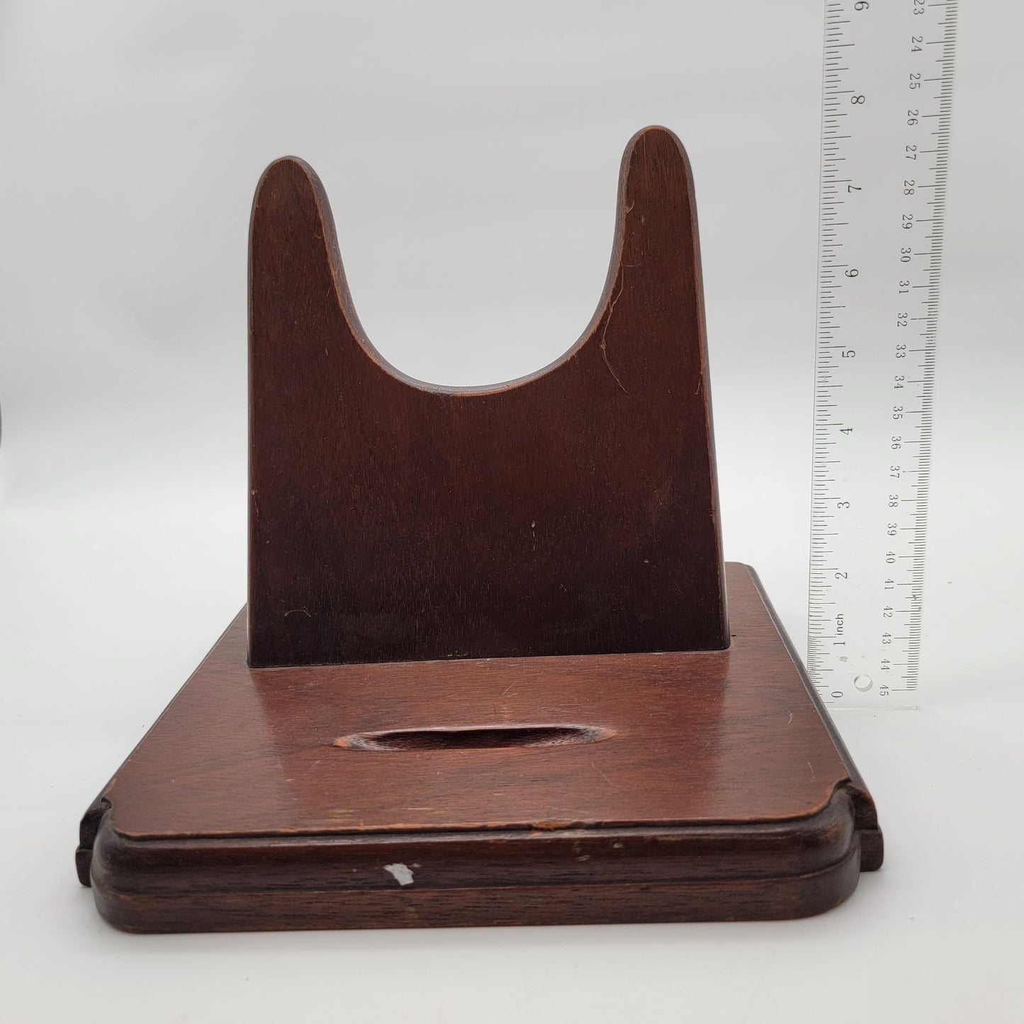 Hollywood Regency Green Velvet Jewelry Display With Dark Wood Stand