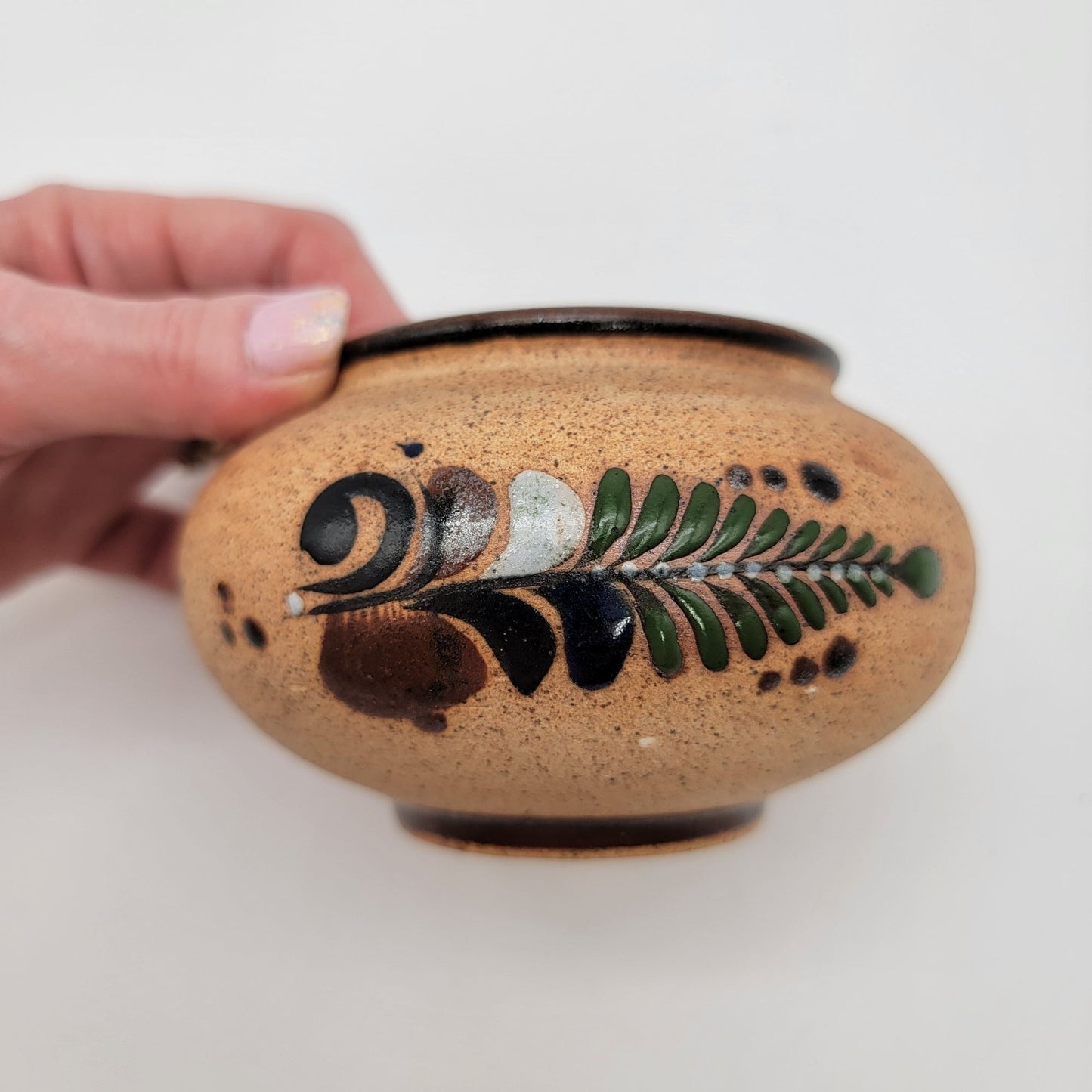 Vintage Tonala Pottery Vase Signed Metzi Mexico