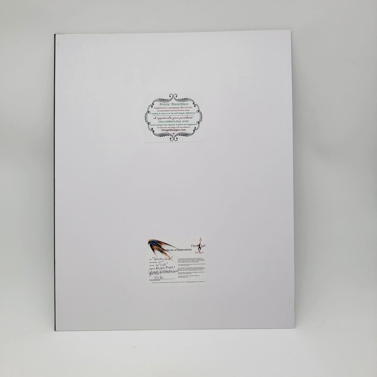 2021 "Smoky Veils" By Gina Geldbach-Hall 16x20" Wall Art Print With COA Firegal Designs