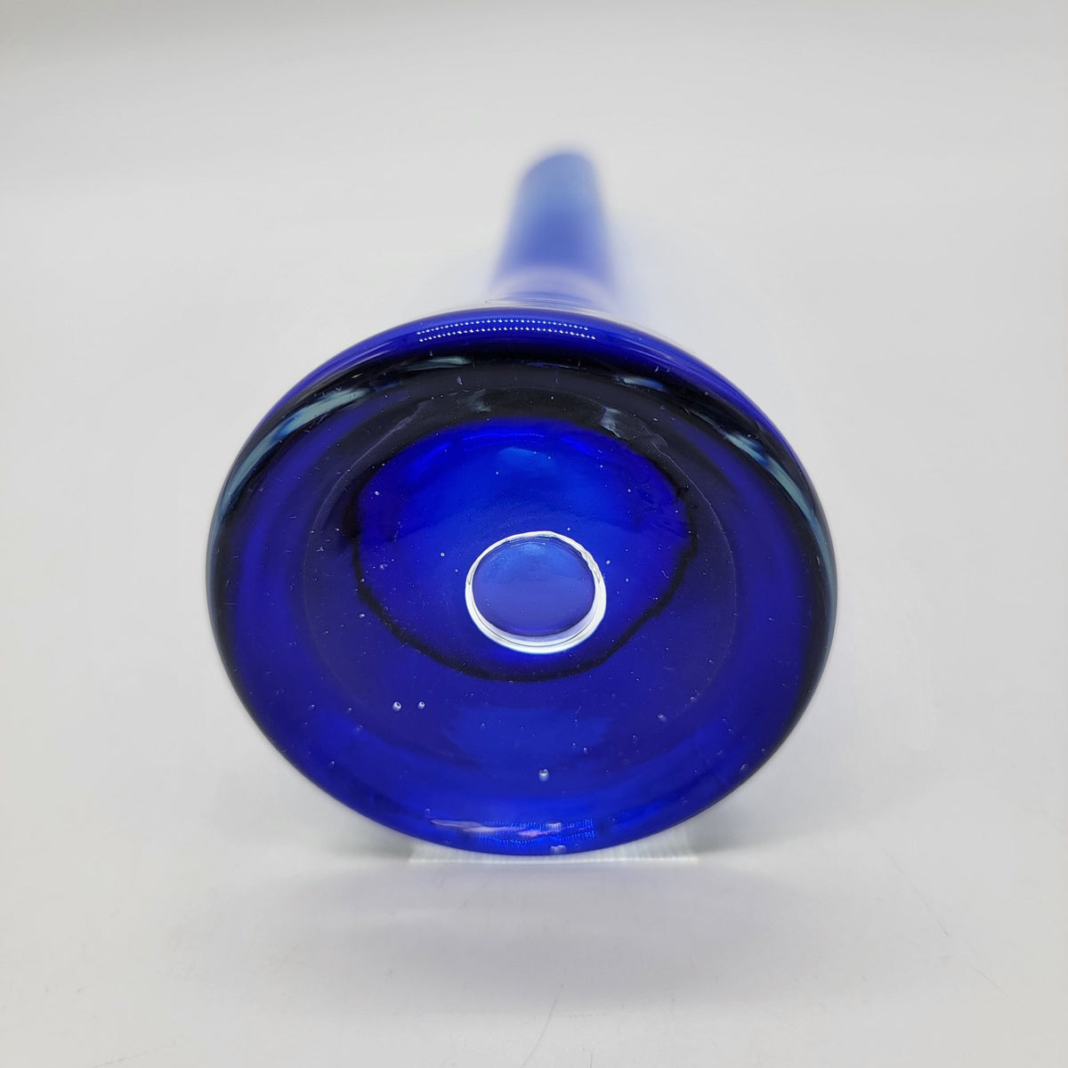 Vintage Polish Cobalt Blue Art Glass Vase with Controlled Bubble