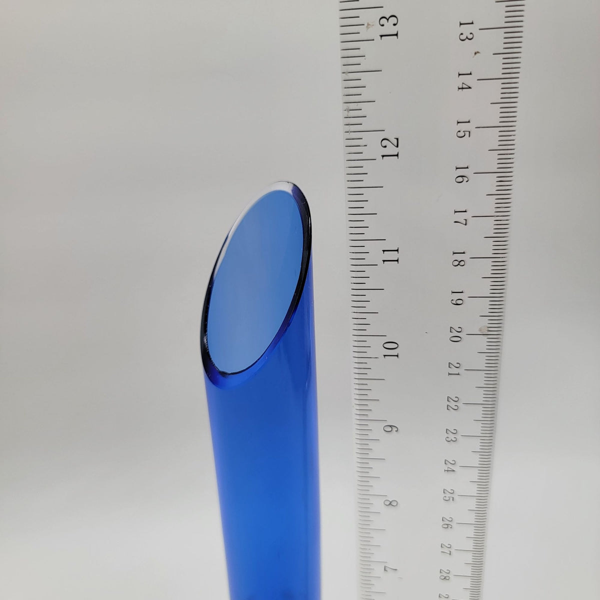 Vintage Polish Cobalt Blue Art Glass Vase with Controlled Bubble