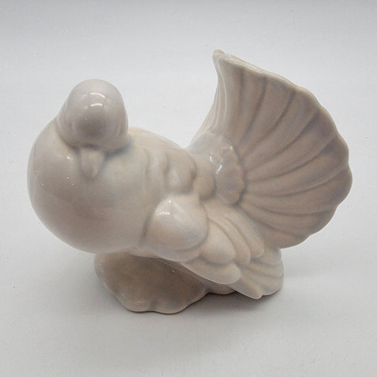 Vintage Fantail Dove White Pottery Figurine