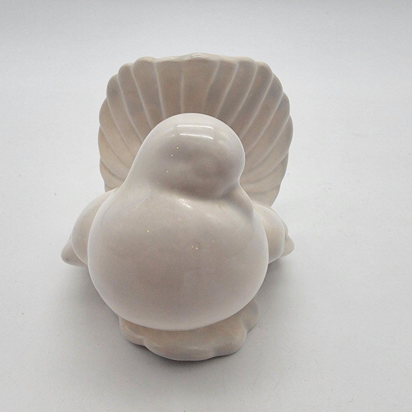 Vintage Fantail Dove White Pottery Figurine