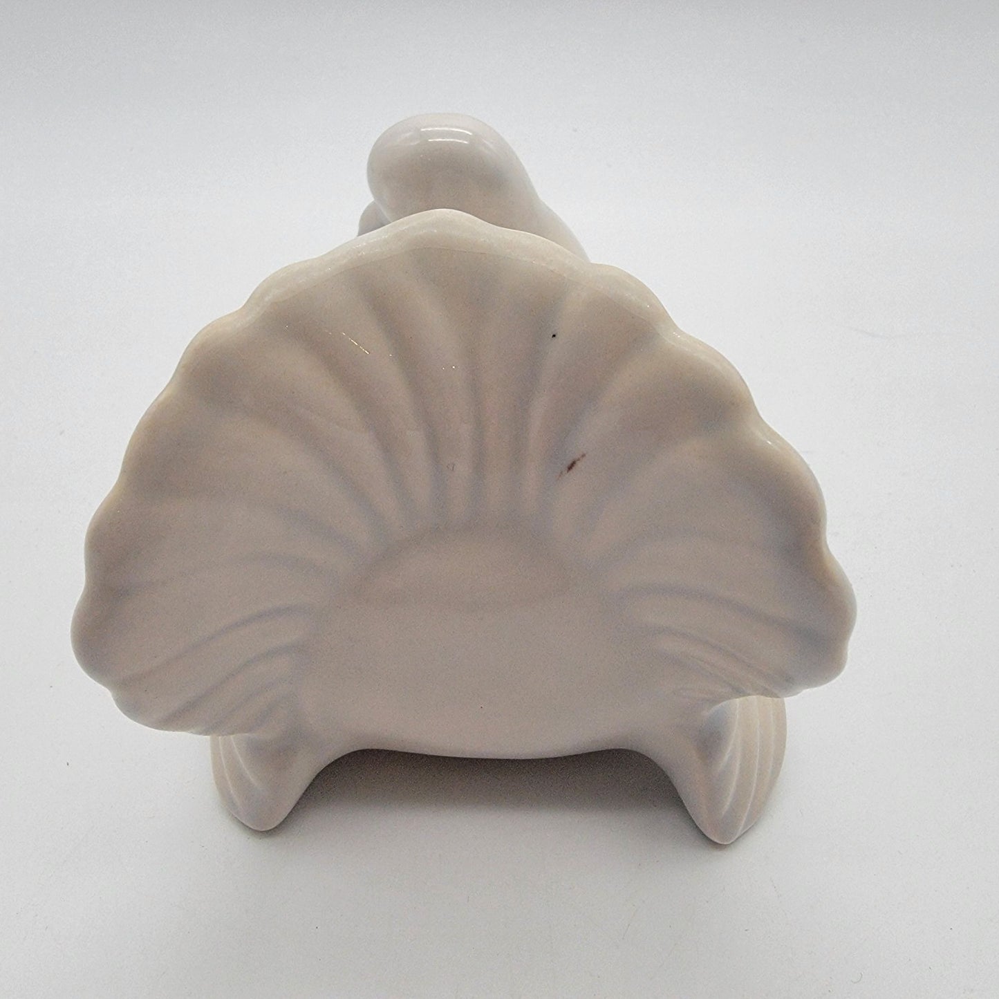 Vintage Fantail Dove White Pottery Figurine