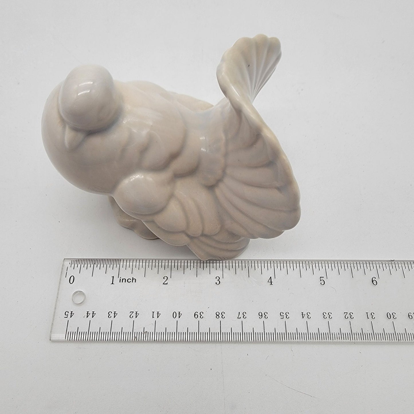 Vintage Fantail Dove White Pottery Figurine