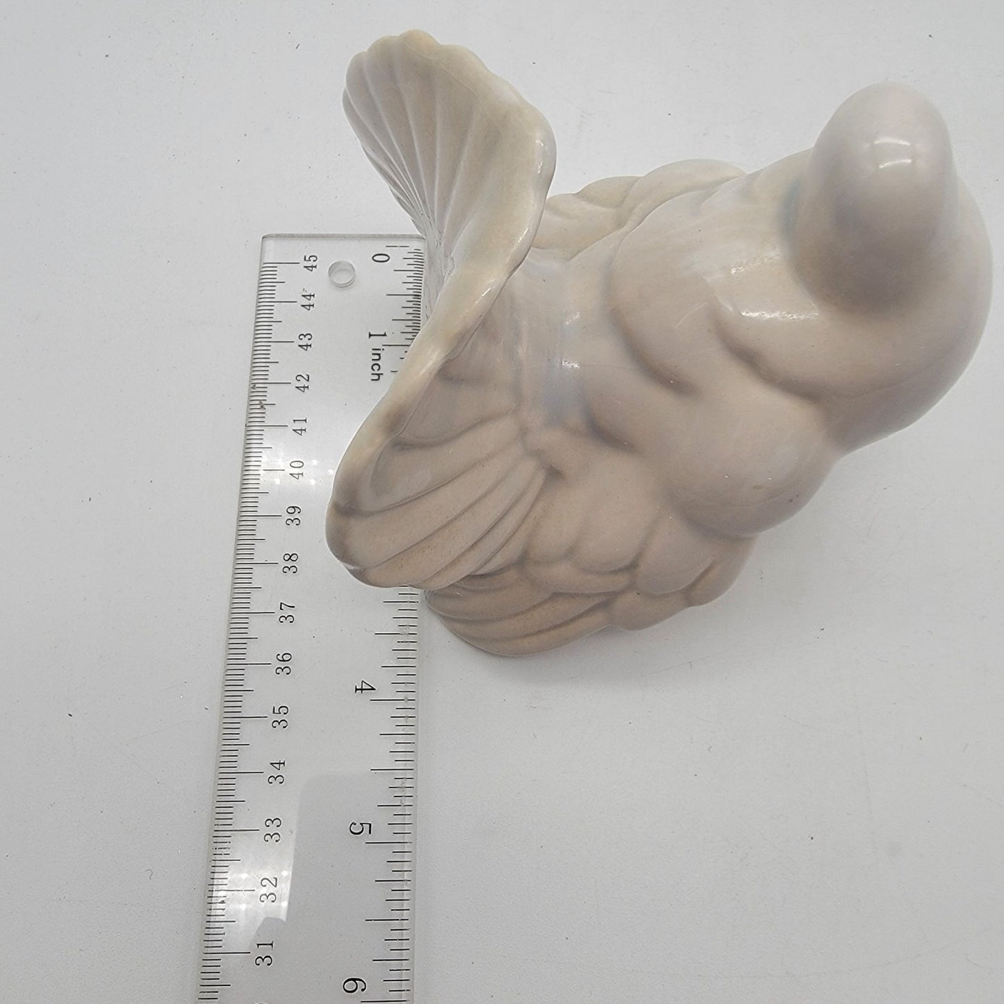 Vintage Fantail Dove White Pottery Figurine