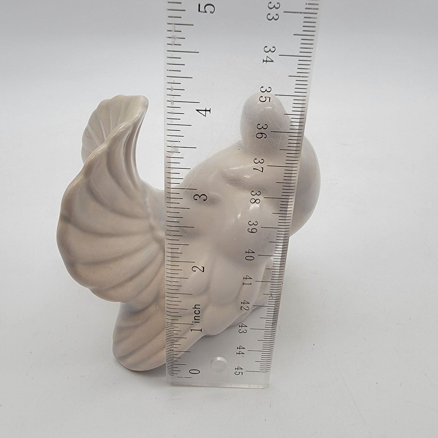 Vintage Fantail Dove White Pottery Figurine