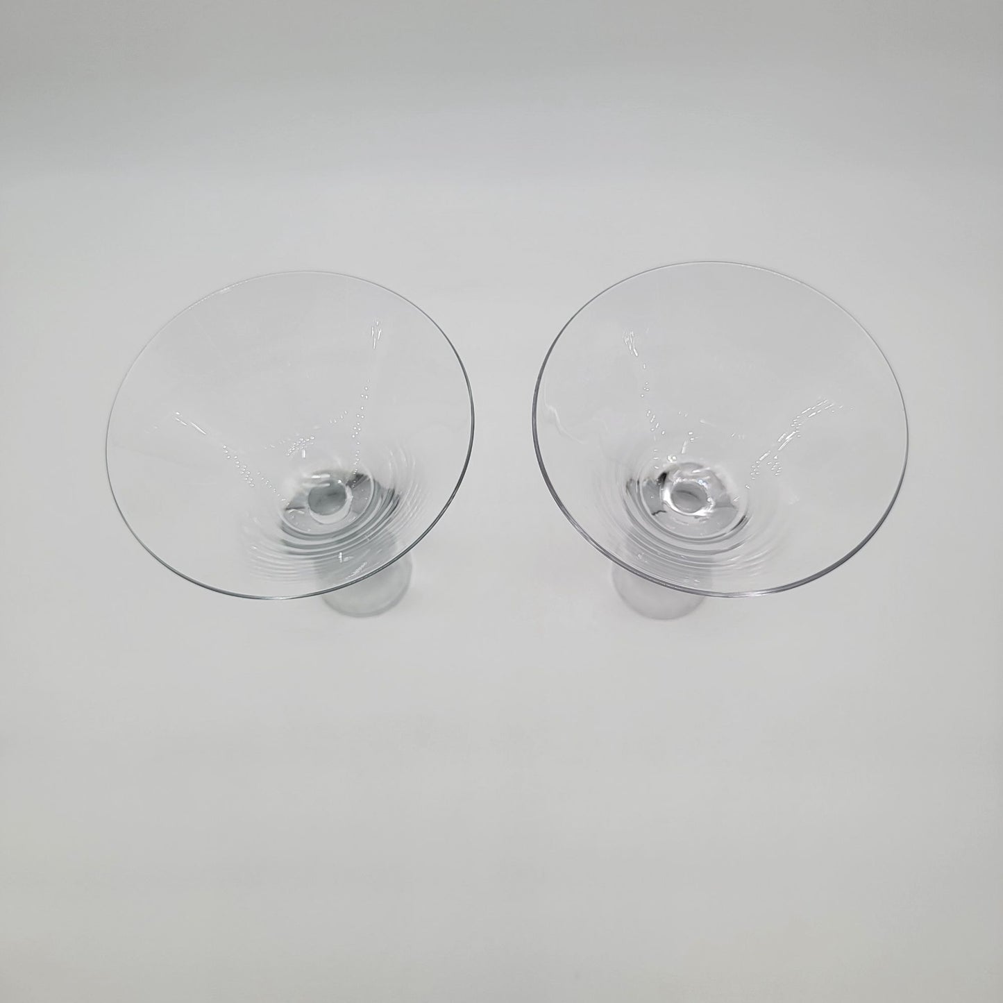 Pair of Artland Prescott Crystal Martini Glasses Frosted Stem
