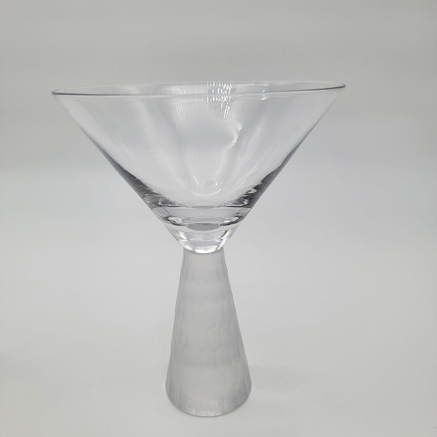 Pair of Artland Prescott Crystal Martini Glasses Frosted Stem