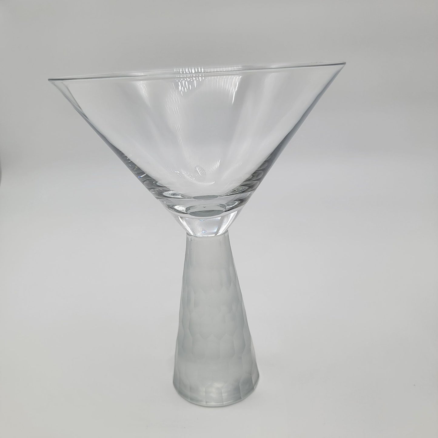Pair of Artland Prescott Crystal Martini Glasses Frosted Stem