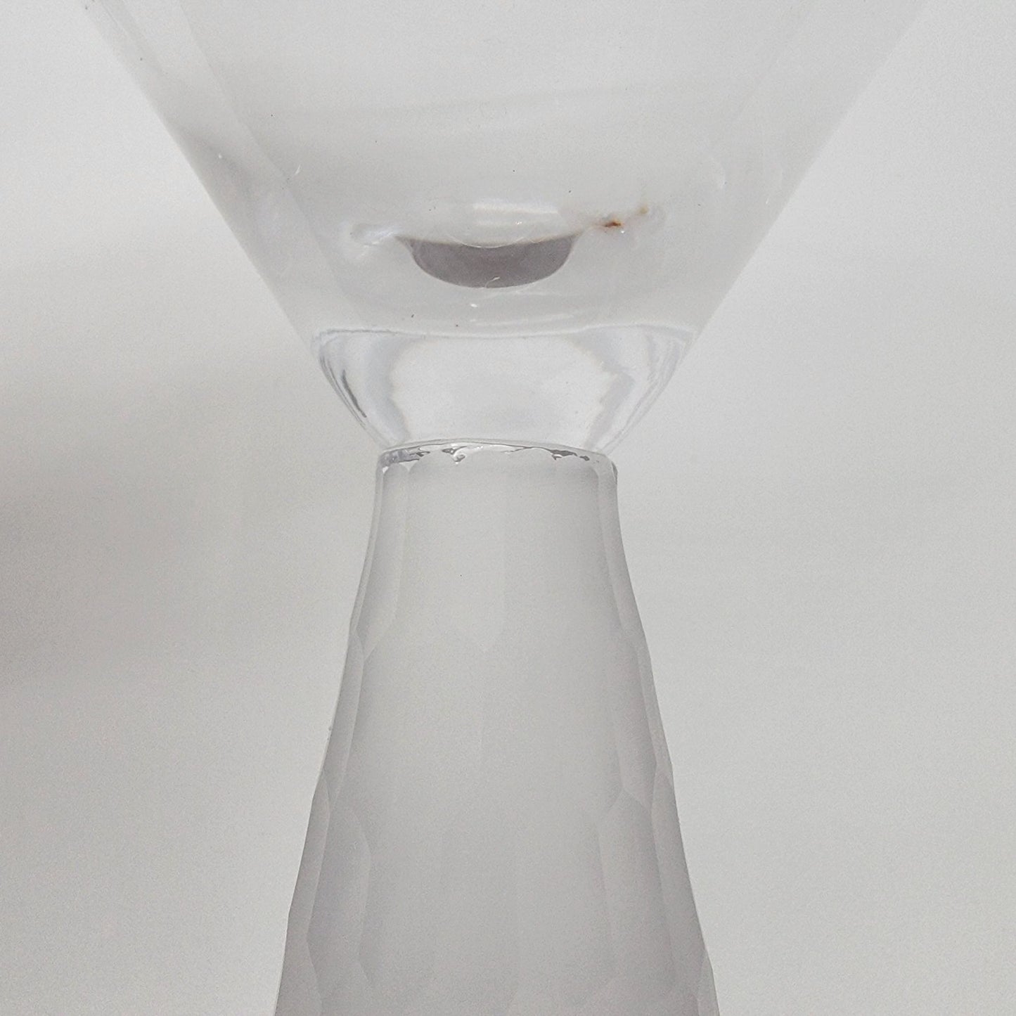 Pair of Artland Prescott Crystal Martini Glasses Frosted Stem