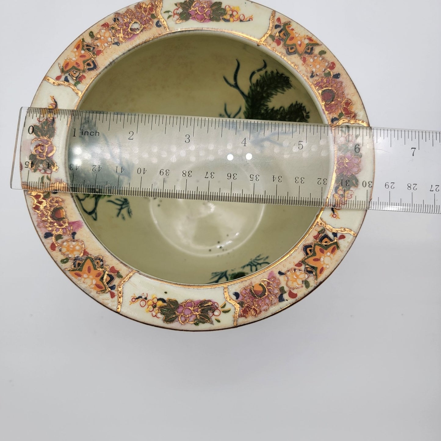Vintage Satsuma Goldfish Planter Handpainted Geisha Scene